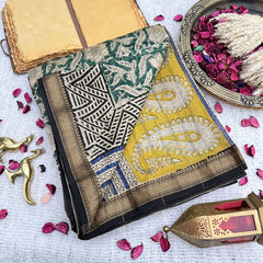 Green Maheshwari Cotton Silk Saree -Handloom Maheshwari Saree-VS3645