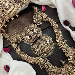 Vriksham Unique Antique Gold Lakshmi Temple Style 1 gm Gold Bridal Set-Gold Bead-G20430