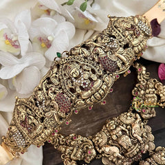 Vriksham Unique Antique Gold Lakshmi Temple Style 1 gm Gold Bridal Set-Gold Bead-G20430