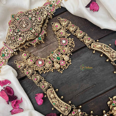 Vriksham Classic Elegant Peacock With Floral Style 1 gm Gold Bridal Set-Gold Bead-G20432