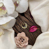 Vriksham Minimalist Bohemian Gold With Blue Center Stone Septum Ring-G20433