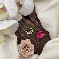 Vriksham Minimalist Bohemian Gold With Blue Center Stone Septum Ring-G20433