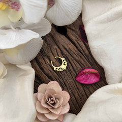 Vriksham Minimalist Bohemian Gold With Blue Center Stone Septum Ring-G20433