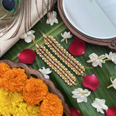 Vriksham Gold Look Leaf Traditional Kemp Maatil-White Red & Gold-Pearl-G19663