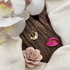 Vriksham Minimalist Bohemian Gold With Pink Center Stone Septum Ring-G20434