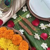 Vriksham Gold Look Alike Ruby Three Dot Red Green Traditional Kemp Maatil-G19655