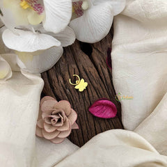 Vriksham Elegant Leaf Style Golden Kundan Jadau Septum Ring-White Red-J3755