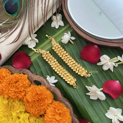 Vriksham Gold Look Alike Ruby Three Dot Red Green Traditional Kemp Maatil-G19655