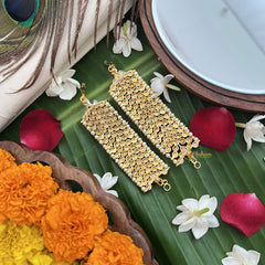 Vriksham Gold Look Rajamalli Traditional Kemp Maatil-White Red & Gold-Pearl-G19662