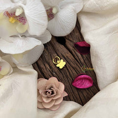 Vriksham Elegant Leaf Style Golden Kundan Jadau Septum Ring-White Green-J3756