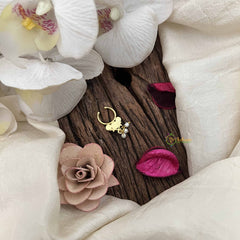 Vriksham Festive Indian Pink & Green Stones With Pearl Drop Septum Ring-G20436