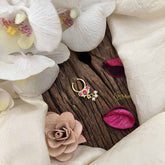 Vriksham Festive Indian Pink Stones With Pearl Drop Septum Ring-G20437