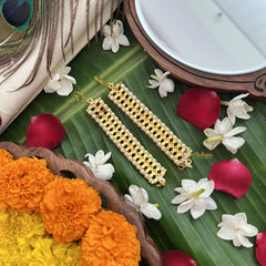 Vriksham Gold Look Simple Traditional Kemp Maatil- Red Gold-Pearl-G19670