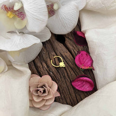 Vriksham Ethnic Gold-Toned With Red Kundan Center Floral Septum Ring-G20441