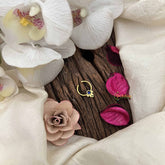 Vriksham Ethnic Gold-Toned With Blue Kundan Center Floral Septum Ring-G20442