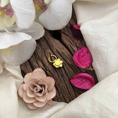 Vriksham Sun Floral Style Golden Kundan Jadau Septum Ring-Green-J3750