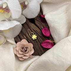 Vriksham Sun Floral Style Golden Kundan Jadau Septum Ring-White-J3747