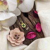 Vriksham Sun Floral Style Golden Kundan Jadau Septum Ring-Green-Pearl-J3749