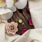 Vriksham Sun Floral Style Golden Kundan Jadau Septum Ring-White-Pearl-J3748