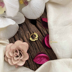 Vriksham Floral Motif Gold-Toned With Red White & Green Septum Ring-G20466