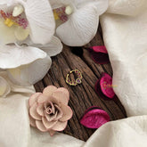 Vriksham Floral Motif Gold-Toned With Red Septum Ring-G20464