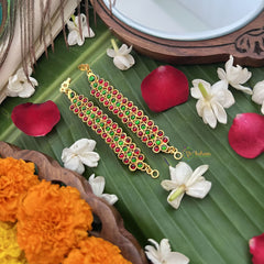 Vriksham Gold Look Alike Ruby & Emerald Three Dot Red Green Traditional Kemp Maatil-G19656