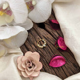 Vriksham Floral Motif Gold-Toned With White Septum Ring-G20467