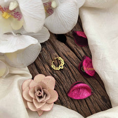 Vriksham Floral Motif Gold-Toned With White Septum Ring-G20467