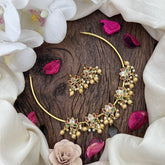 Vriksham Premium AD Stone Lotus Hasli-Gold-Red Green & White-G18611