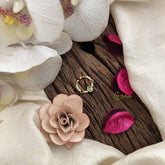 Vriksham Elegant Trio Shape Gold-Toned With White & Red Septum Ring-G20461