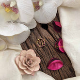 Vriksham Elegant Trio Shape Gold-Toned With Red Septum Ring-G20463