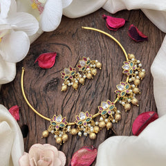 Vriksham Premium AD Stone Lotus Hasli-Gold-Red Green & White-G18611