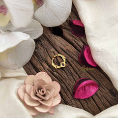 Vriksham Elegant Trio Shape Gold-Toned With Red Septum Ring-G20463