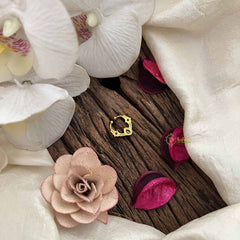 Vriksham Royal Pear With Star Shape Gold-Toned With Red White Septum Ring-G20454