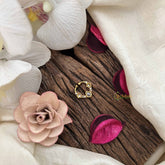 Vriksham Royal Pear With Star Shape Gold-Toned With White Septum Ring-G20455