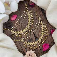 Vriksham Unique Shank Shape Gold Look Alike 3 Layered Maatil-Gold Bead-G18612