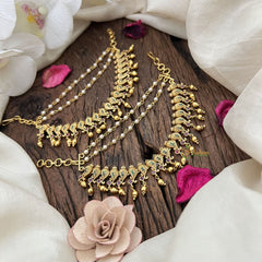 Vriksham Unique Shank Shape Gold Look Alike 3 Layered Maatil-Gold Bead-G18612