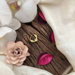 Vriksham Royal Pear With Star Shape Gold-Toned With White Septum Ring-G20455