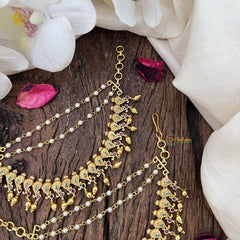 Vriksham Unique Shank Shape Gold Look Alike 3 Layered Maatil-Gold Bead-G18612