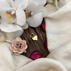 Vriksham Lotus Style Golden Kundan Jadau Septum Ring-Red Green & White-J3746