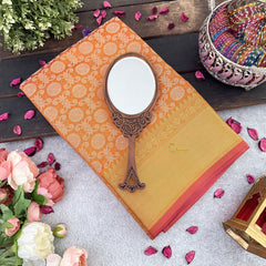 Vriksham Orange Katan Tanchoi Soft Silk Saree-VS4486