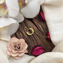 Vriksham Designer 7 Floral Gold-Toned With Red,Green & White Kundan Septum Ring-G20446