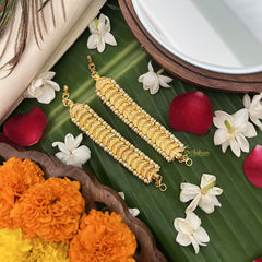 Vriksham Gold Look Chandrika Traditional Kemp Maatil- Red-Pearl-G19665