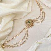 AD Stone Bun Billai with Maatil -Bridal Jada Billai -Pearl Maatil -G10917