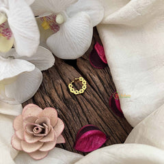 Vriksham Designer 7 Floral Gold-Toned With Red & White Kundan Septum Ring-G20445