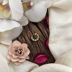 Vriksham Designer 7 Floral Gold-Toned With White Kundan Septum Ring-G20448