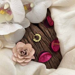 Vriksham Designer 7 Floral Gold-Toned With White Kundan Septum Ring-G20448