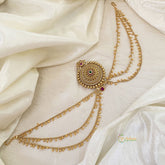 AD Stone Bun Billai with Maatil -Bridal Jada Billai -Ghungroo Maatil -G10907