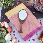Vriksham Golden With Pink Border Tanchoi Tissue Saree-VS4505