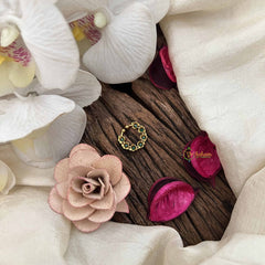 Vriksham Designer 7 Floral Gold-Toned With Green Kundan Septum Ring-G20447